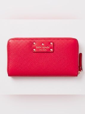 Kate Spade Leather Wristlet Wallet Layton Wellesley WLRU1779 Hot Pink - like new